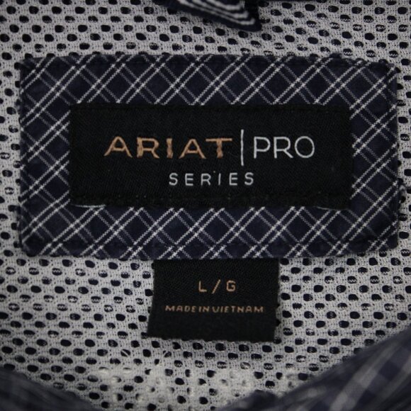 Ariat Pro Series Shirt Mens Large Blue Cotton/Polyester Blend L/S Button Down - Picture 7 of 13